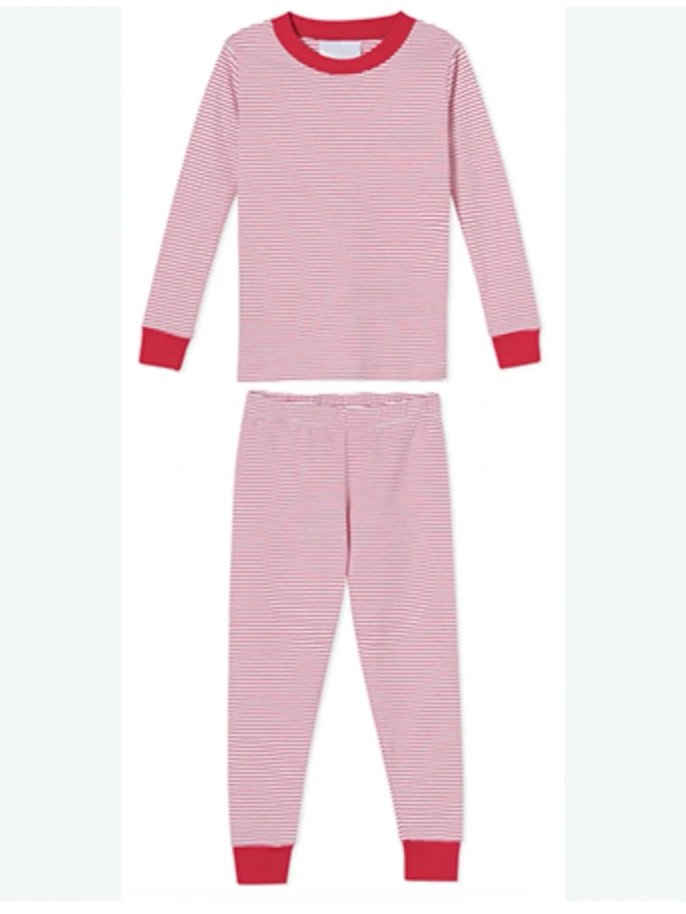 LAKE Pajamas Kids’ Red Stripe Pajama Set - Classic Long Sleeve & Pant, Size 6